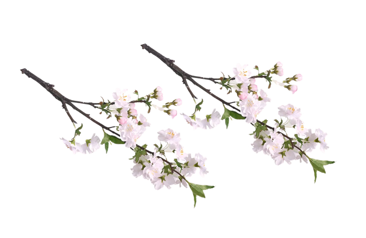 Artificial Single Stem Cherry Blossom 49cm - Soft Pink - Set of 2 Bunch