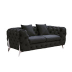 Grand Tufted Lounge in Black Velvet