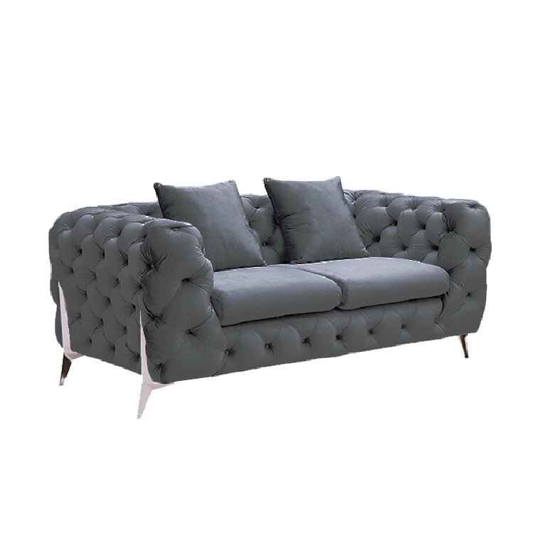 GRAND Tufted Lounge - Dark Grey Velvet