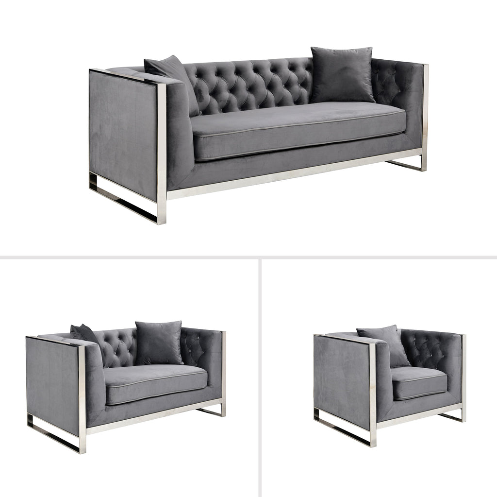 William Lounge Set - Dark Grey Velvet
