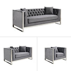 William Lounge Set - Dark Grey Velvet