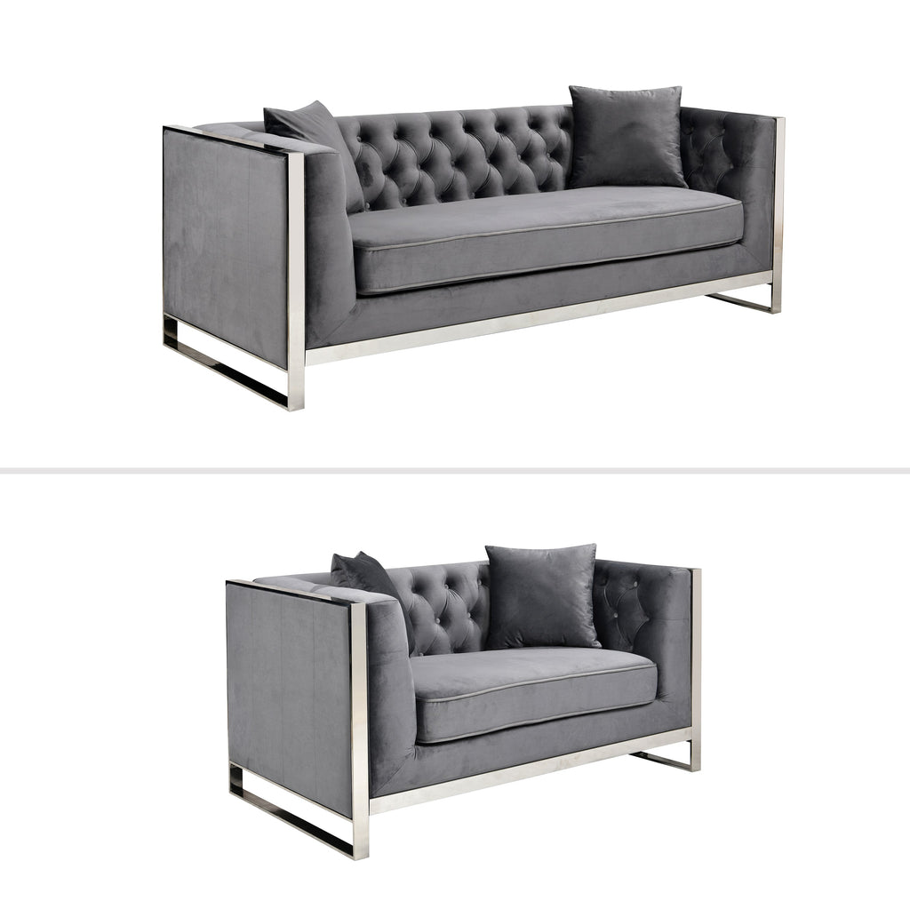 William Lounge Set - Dark Grey Velvet