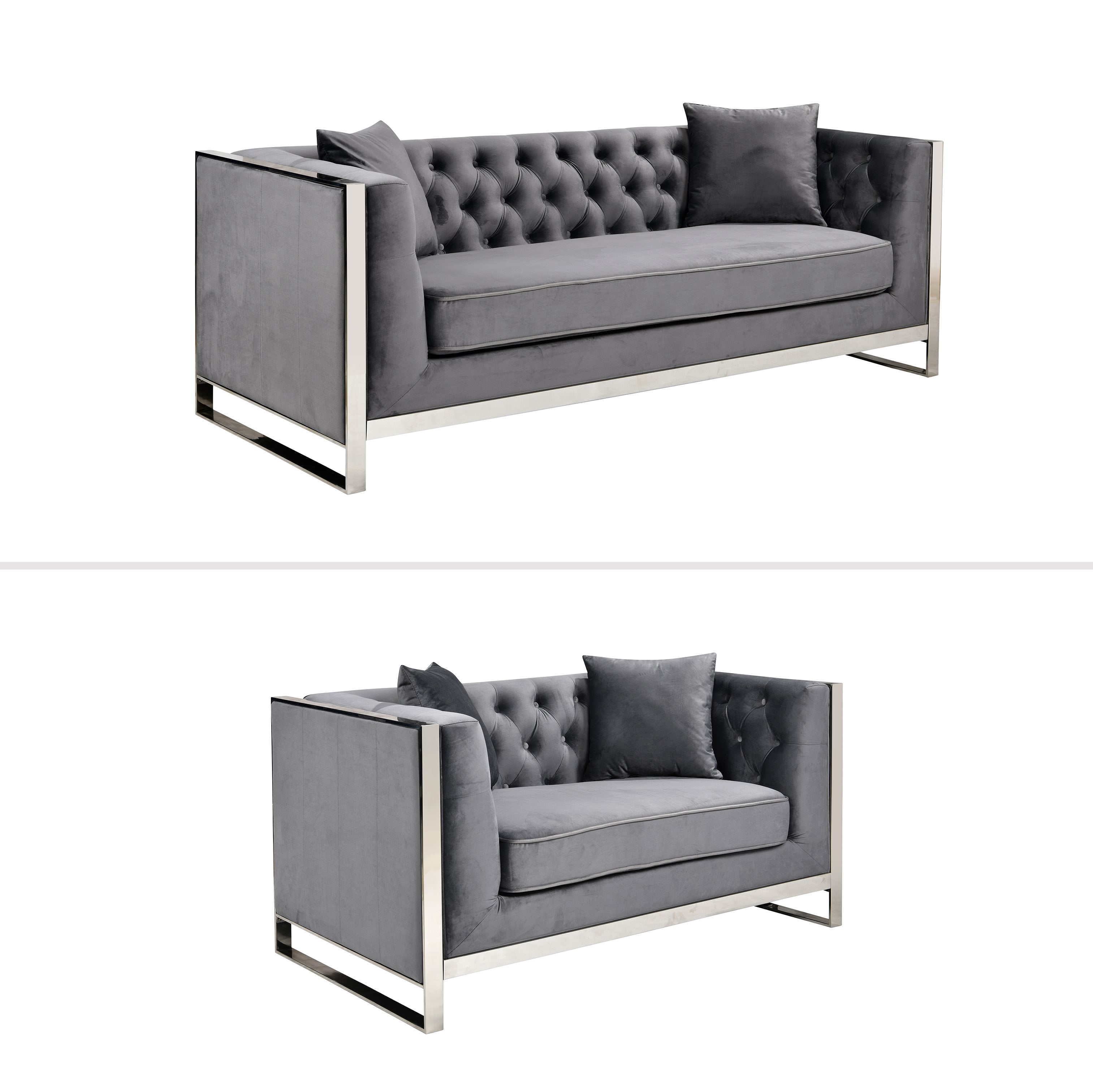 William Lounge Set - Dark Grey Velvet
