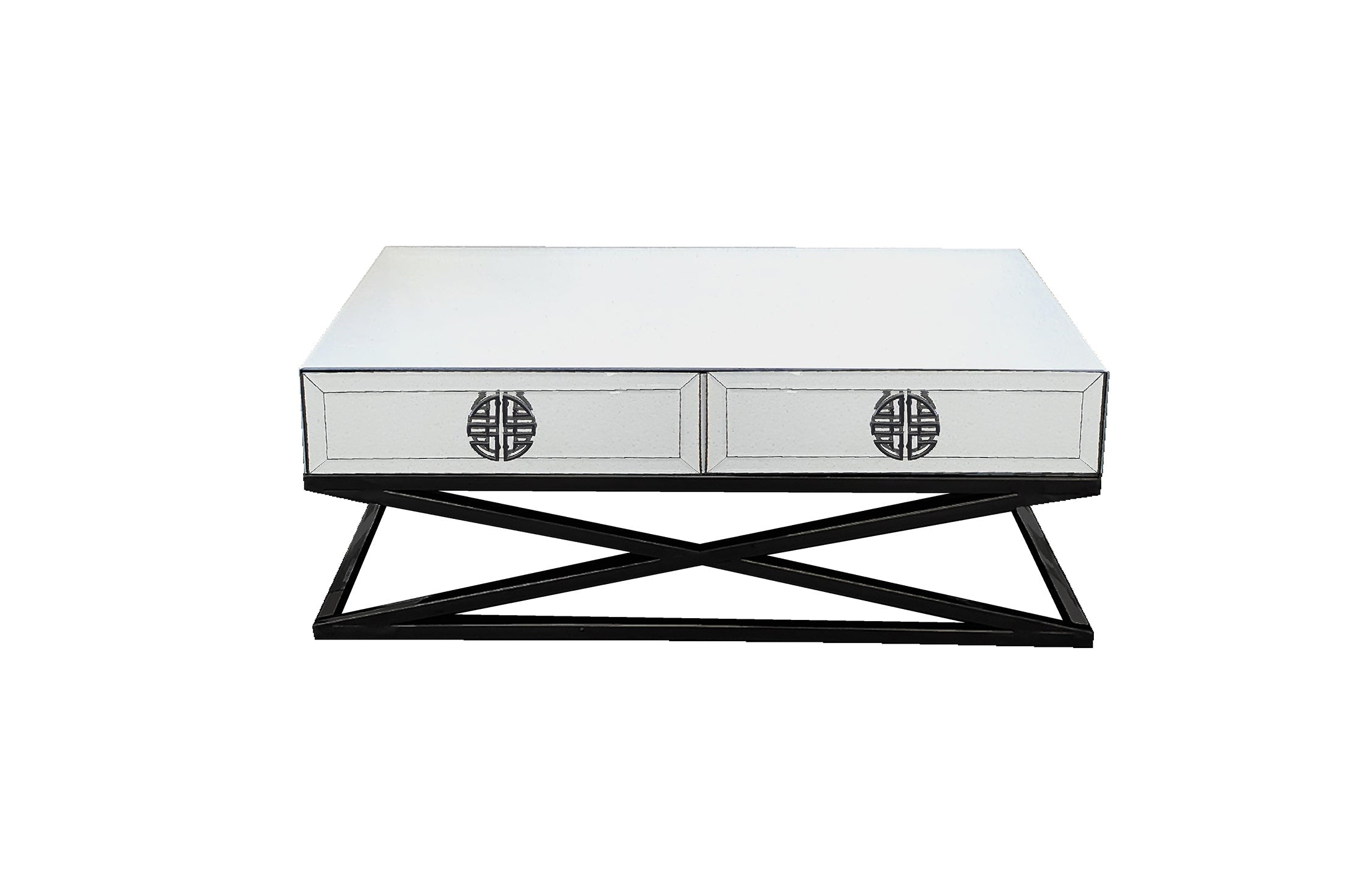 Athens Mirrored Coffee Table with Black Legs