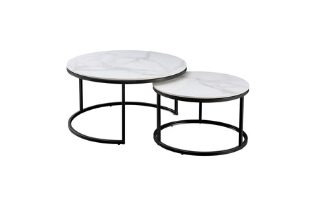Nesting Style Coffee Table - White & Black