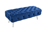 Shirley Blue Velvet Ottoman