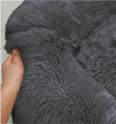 Plush Round Cuddler Pet Bed for Cats and Dogs