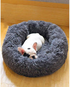 Plush Round Cuddler Pet Bed for Cats and Dogs