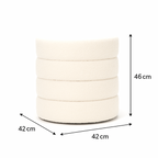 Cleo White Boucle Ottoman - Elegant & Functional