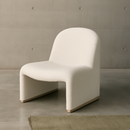 Haven Curved Boucle Armchair by Interior Ave - Sculptural White Elegance