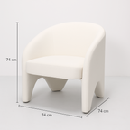 Nova Sculptural Accent Chair by Interior Ave - Elegant Design in Textured White Chenille