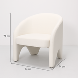 Nova Sculptural Accent Chair by Interior Ave - Elegant Design in Textured White Chenille