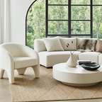 Nova Sculptural Accent Chair by Interior Ave - Elegant Design in Textured White Chenille