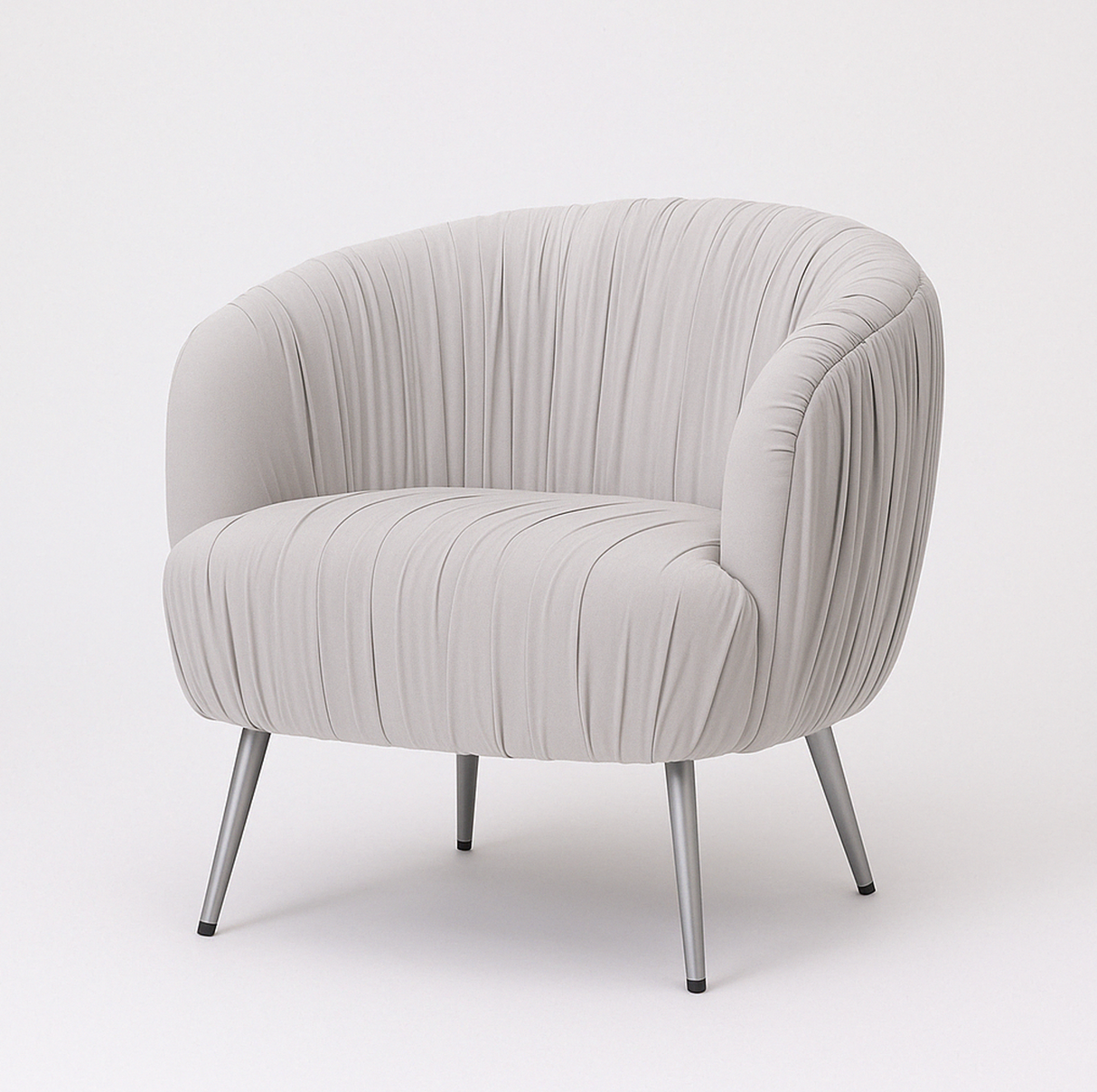 Vespa Pleated Velvet Accent Chair - Pearl Grey by Interior Ave