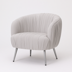 Vespa Pleated Velvet Accent Chair - Pearl Grey by Interior Ave