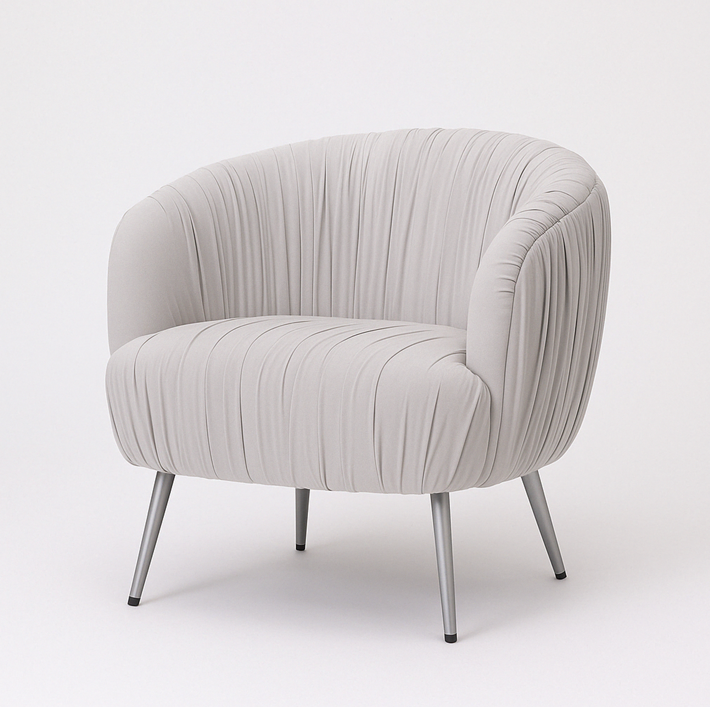 Vespa Pleated Velvet Accent Chair - Pearl Grey by Interior Ave