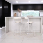 Calipo White Leather Bar Stools - Set of 2