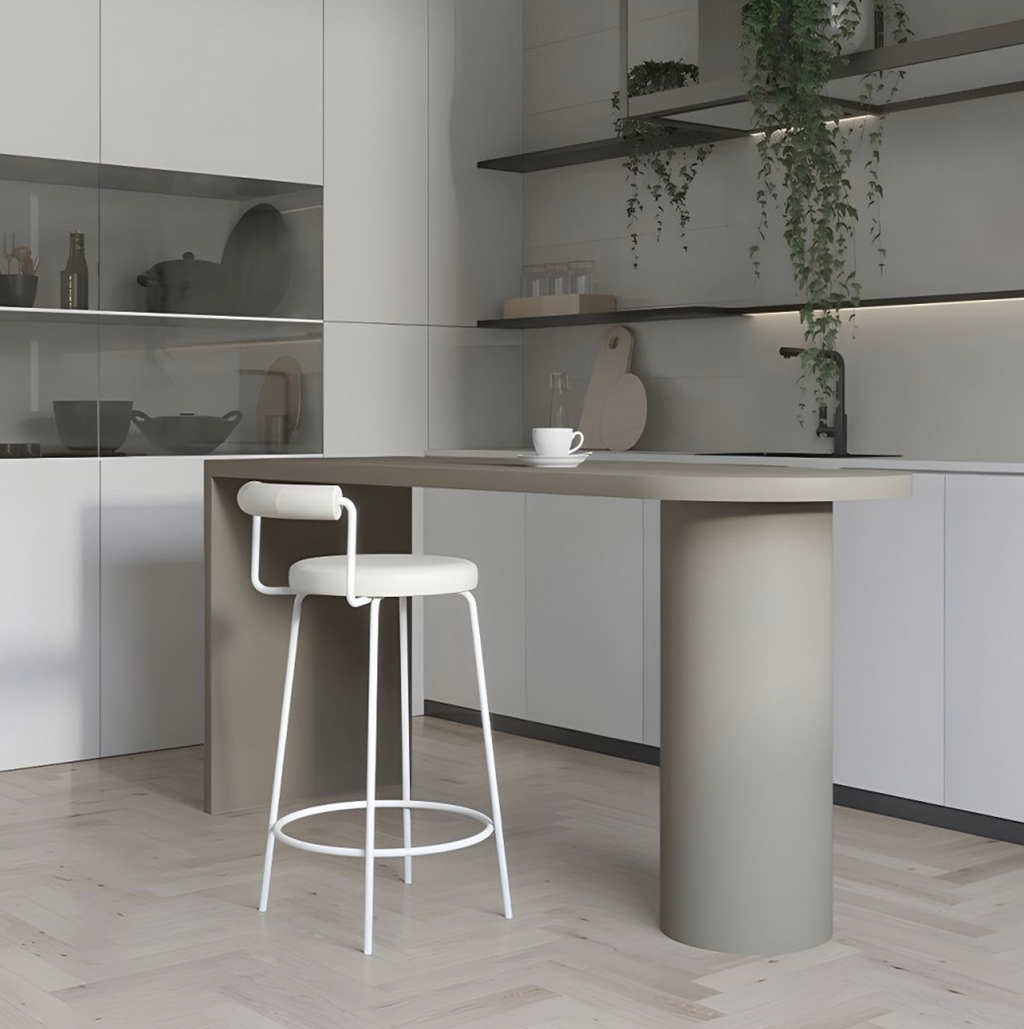 Calipo White Leather Bar Stools - Set of 2