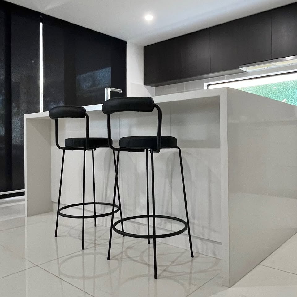 Calipo Black Leather Bar Stools - Set of 2