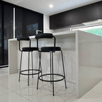 Calipo Black Leather Bar Stools - Set of 2