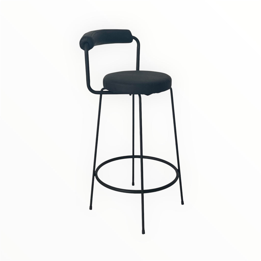 Calipo Black Leather Bar Stools - Set of 2