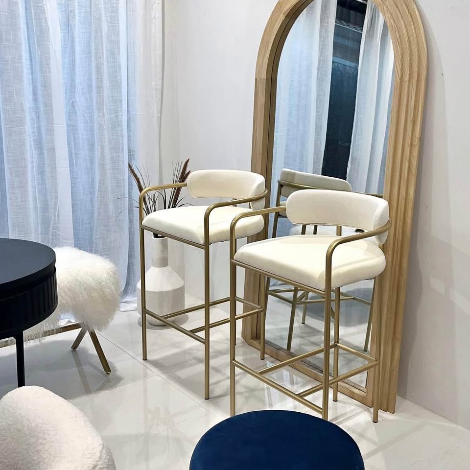 Allegra Premium Linen Bar Stool