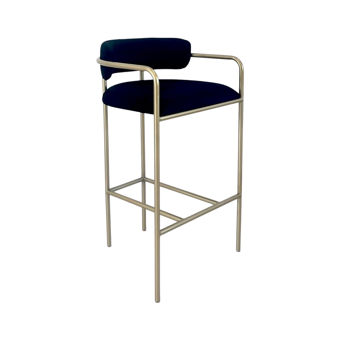 Allegra Black Velvet Bar Stool