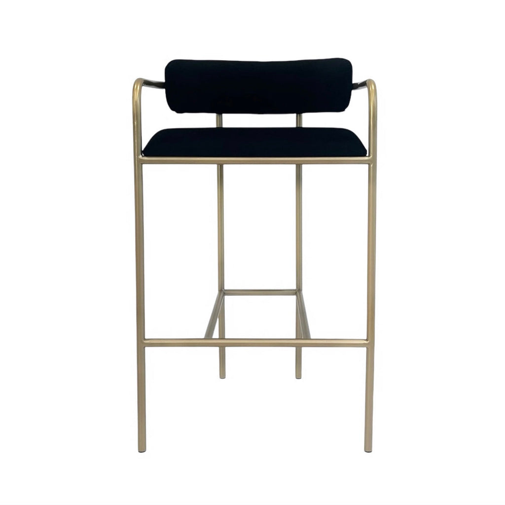 Allegra Black Velvet Bar Stool