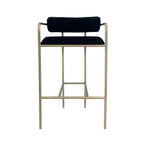 Allegra Black Velvet Bar Stool