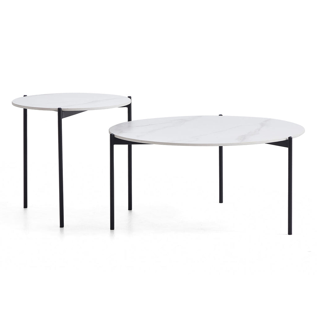 Bianco Nested Coffee Table Set - White Marble