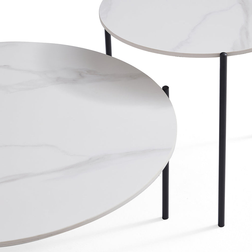 Bianco Nested Coffee Table Set - White Marble