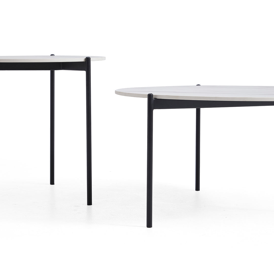 Bianco Nested Coffee Table Set - White Marble