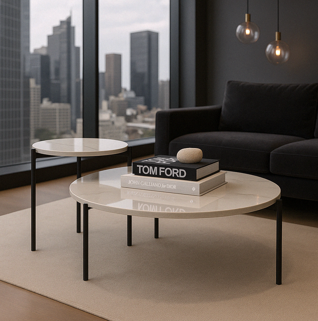 Bianco Nested Coffee Table Set - White Marble