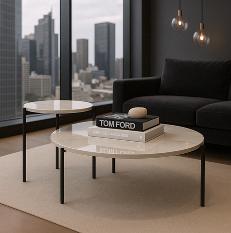 Bianco Nested Coffee Table Set - White Marble