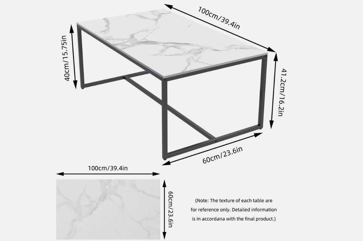 Monaco Rectangle Coffee Table - White Marble