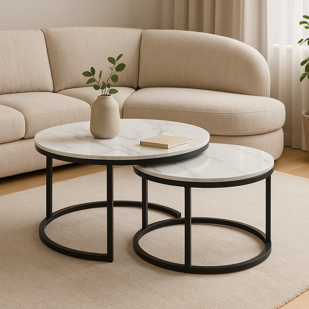 Executive Stone Nested Coffee Table Set