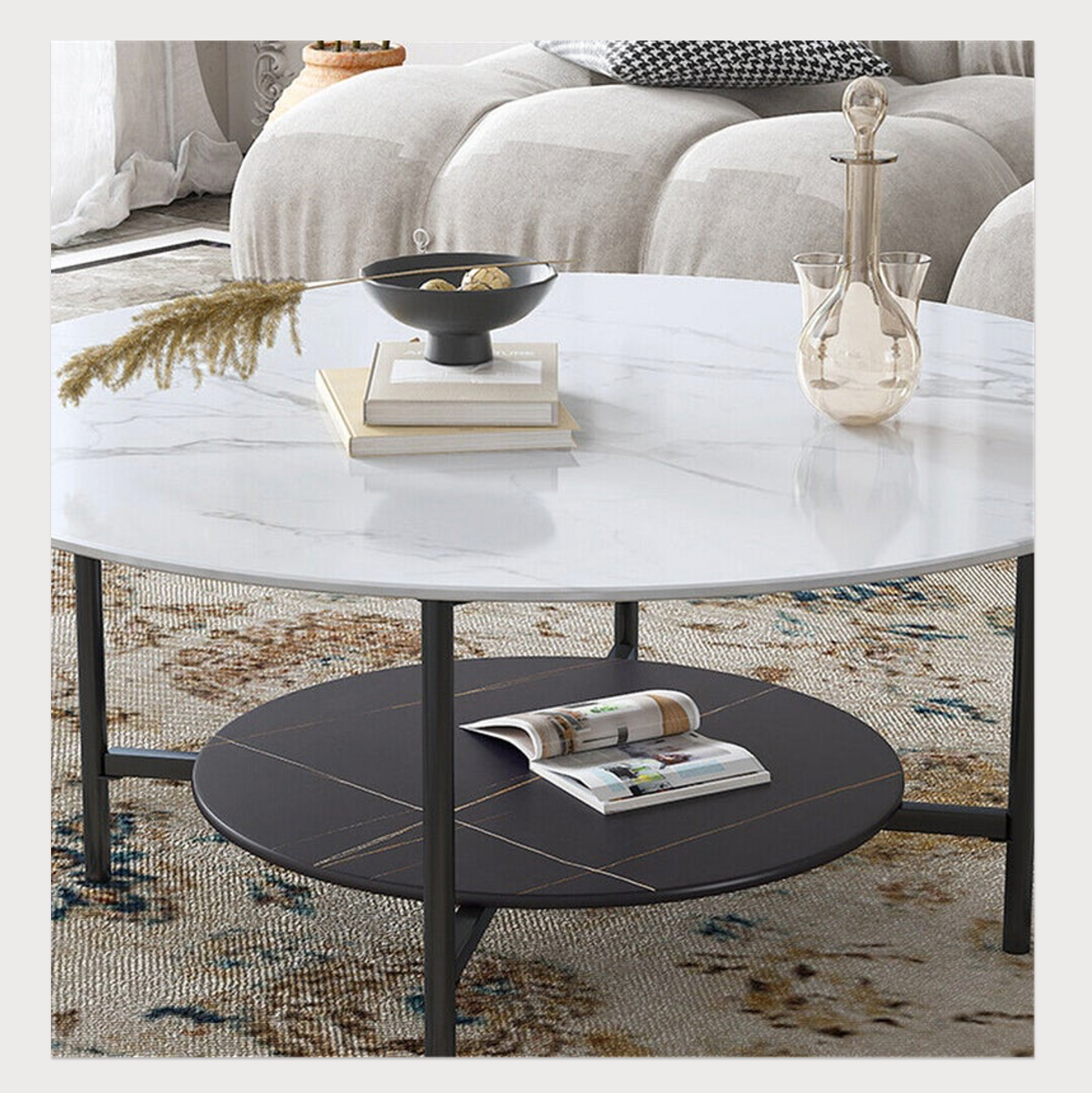 Duke Two-Tier Stone Coffee Table