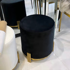 Apollo Velvet Ottoman - Luxe Black Accent