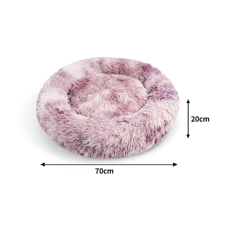 Calming Faux Fur Round Pet Bed