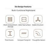 2x bedside table set light wood grain drawers metal slides bedroom furniture