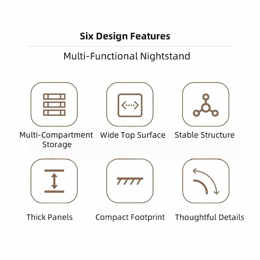 2x bedside table set light wood grain drawers metal slides bedroom furniture