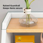 Compact Nightstand Wooden Legs Open Shelves Side Compartment White Wood Design