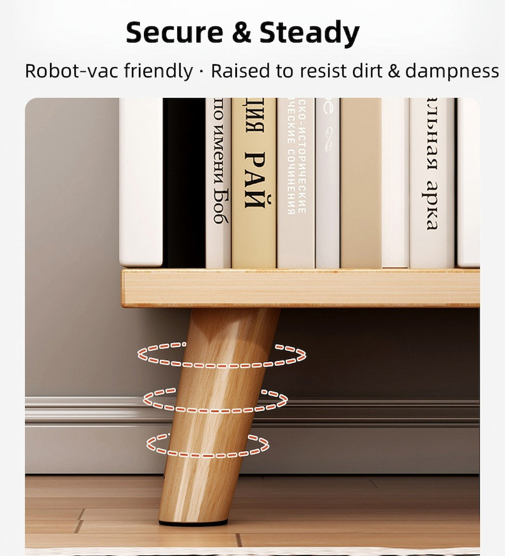 Multi-Storage Nightstand White Wood Combo Three Drawers Open Shelves 3-Tier