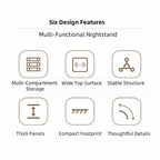 2x bedside table set wood grain drawers curved design bedroom furniture