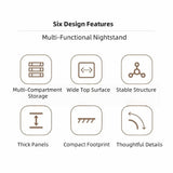 2x bedside table set wood grain drawers curved design bedroom furniture