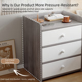 Modern Nightstand Light Gray Wood Grain Safety Tray Storage White Drawer 48cm
