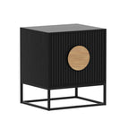 Belmonte Fluted Bedside Table in Black