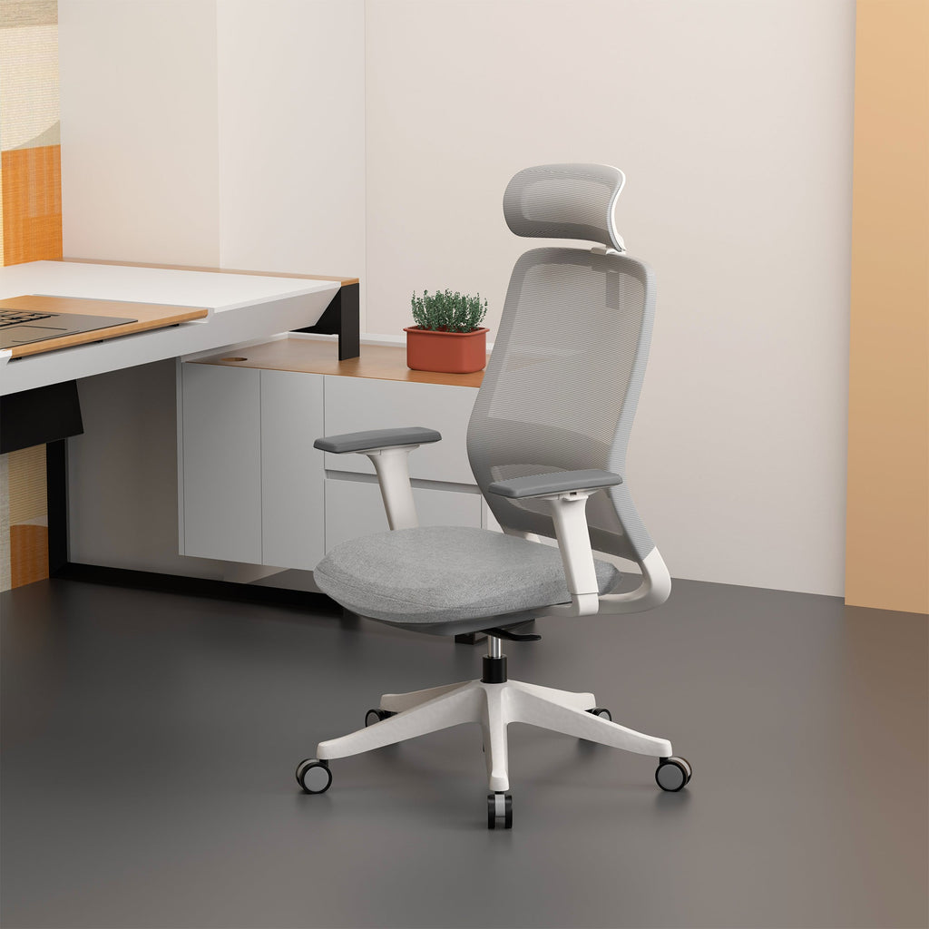 Carlie High Back Ergonomic Office Chair - Grey