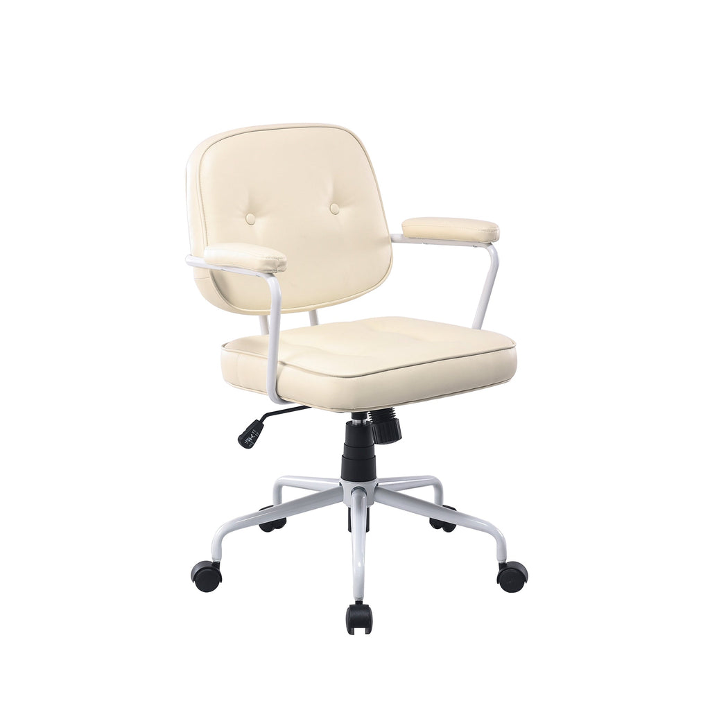 Louise Beige Faux Leather Office Chair