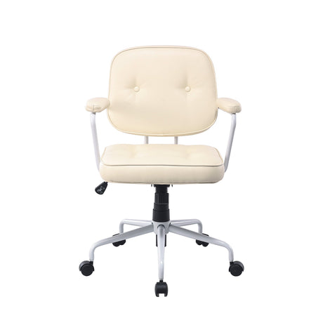 Louise Beige Faux Leather Office Chair